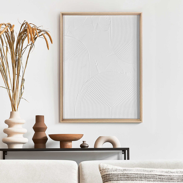 Wandbild relief Thin Comb - 30 x 40 cm - Weiß