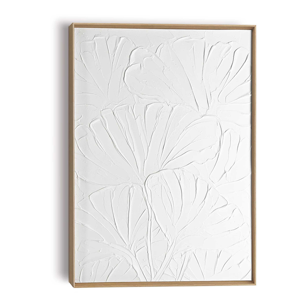 Wandbild Relief Flowers - Weiß - 50 x 70 cm
