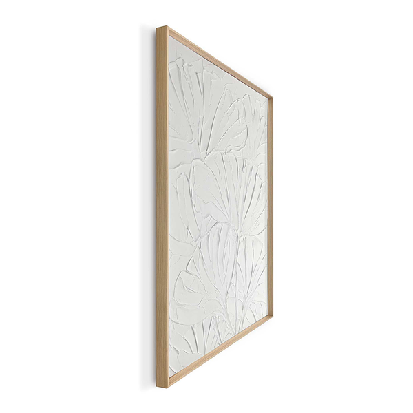 Wandbild Relief Flowers - Weiß - 50 x 70 cm