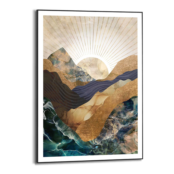 Gerahmtes Bild Autumn Mountains - Blau - 50 x 70 cm