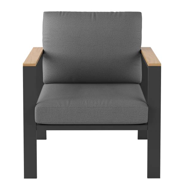 Loungesessel Aviel - Aluminium / Polyester - Anthrazit