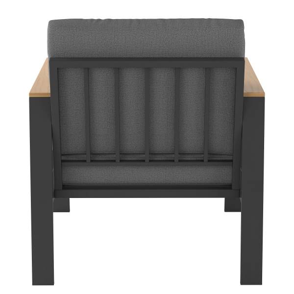 Loungesessel Aviel - Aluminium / Polyester - Anthrazit