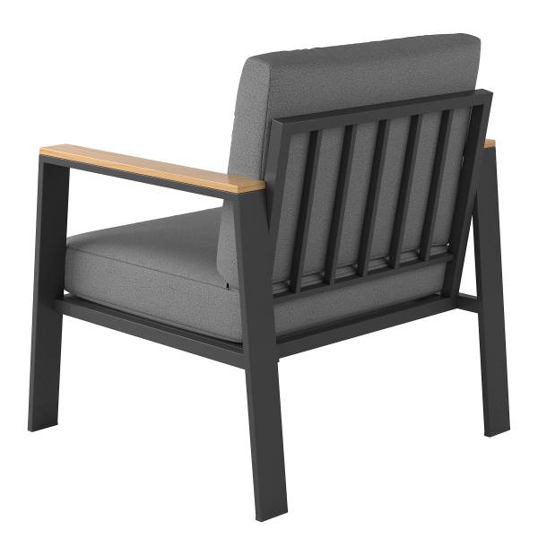 Loungesessel Aviel - Aluminium / Polyester - Anthrazit