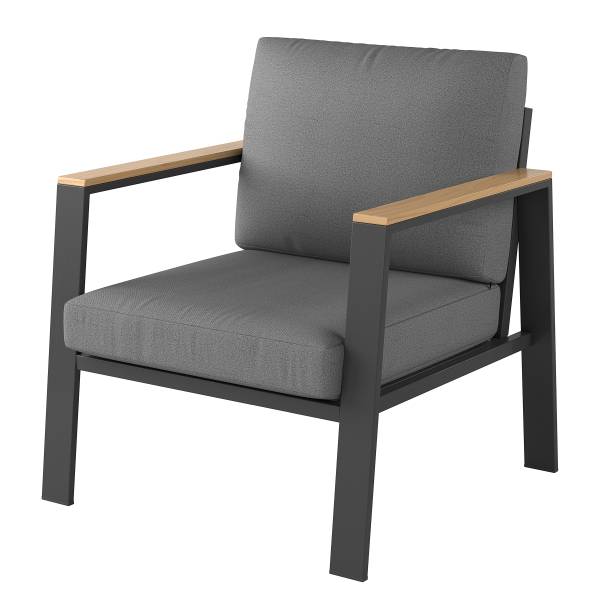 Loungesessel Aviel - Aluminium / Polyester - Anthrazit