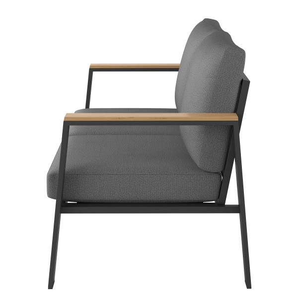 2-Sitzer Loungesofa Aviel - Aluminium / Polyester - Anthrazit