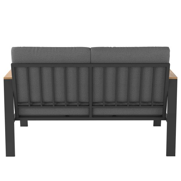 2-Sitzer Loungesofa Aviel - Aluminium / Polyester - Anthrazit