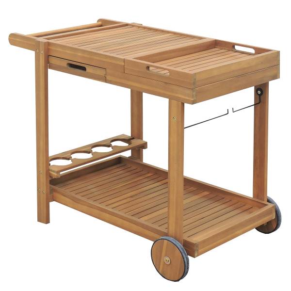 Massiver Servierwagen Olly - Akazie massiv - Braun