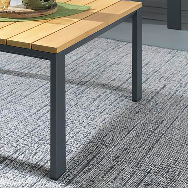 Loungetisch Aviel - Aluminium / Eukalyptus massiv - Anthrazit / Braun