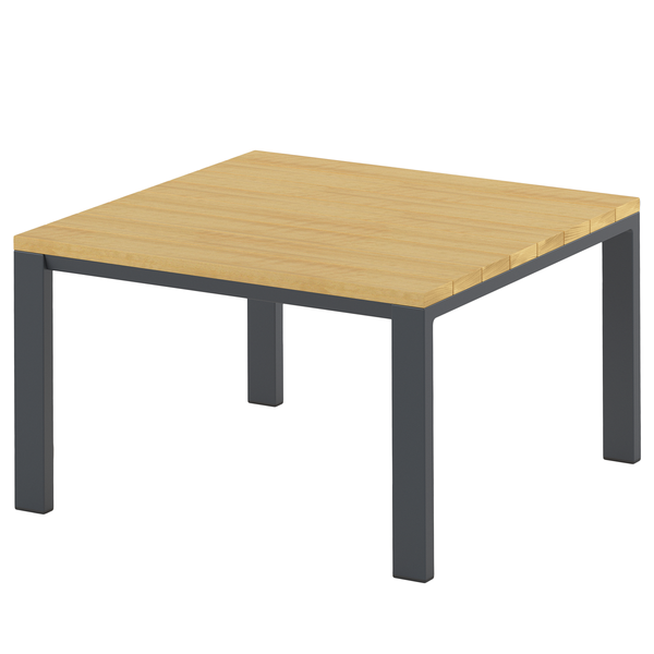 Loungetisch Aviel - Aluminium / Eukalyptus massiv - Anthrazit / Braun
