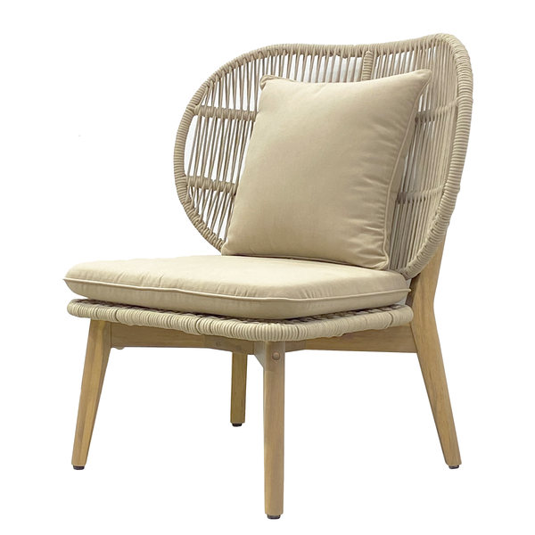 Gartensessel Lasia - Akazie massiv / Polyester - Beige