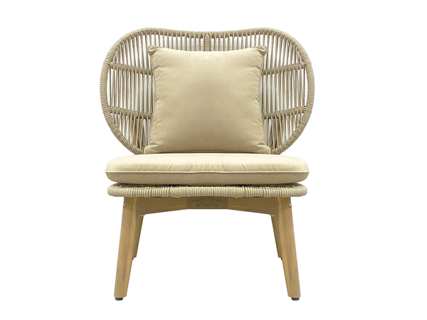 Gartensessel Lasia - Akazie massiv / Polyester - Beige