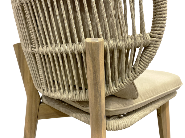 Gartensessel Lasia - Akazie massiv / Polyester - Beige