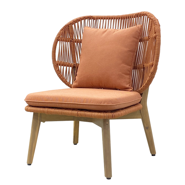 Gartensessel Lasia - Akazie massiv / Polyester - Terracotta