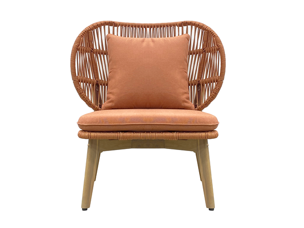Gartensessel Lasia - Akazie massiv / Polyester - Terracotta