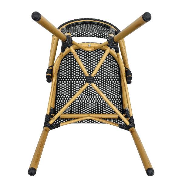 Gartenstuhl Likki 2er-Set - Aluminium / Textilene - Schwarz / Weiß