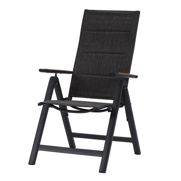 Klappstuhl Boona 2er-Set - Aluminium / Mischgewebe - Anthrazit