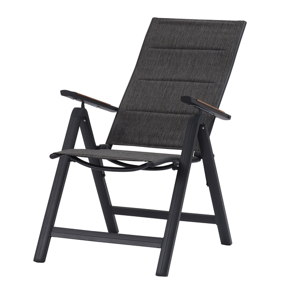 Klappstuhl Boona 2er-Set - Aluminium / Mischgewebe - Anthrazit