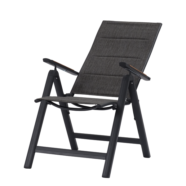 Klappstuhl Boona 2er-Set - Aluminium / Mischgewebe - Anthrazit