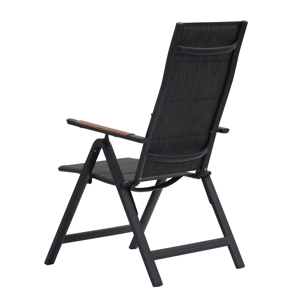 Klappstuhl Boona 2er-Set - Aluminium / Mischgewebe - Anthrazit