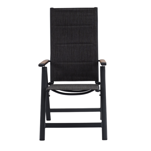 Klappstuhl Boona 2er-Set - Aluminium / Mischgewebe - Anthrazit