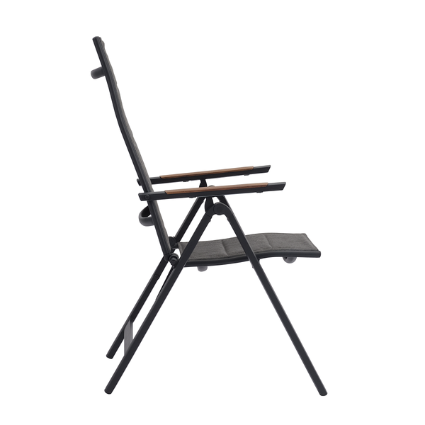 Klappstuhl Boona 2er-Set - Aluminium / Mischgewebe - Anthrazit