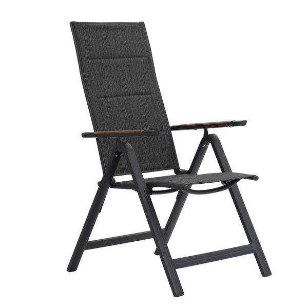 Klappstuhl Boona 2er-Set - Aluminium / Mischgewebe - Anthrazit
