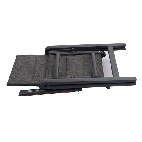 Klappstuhl Boona 2er-Set - Aluminium / Mischgewebe - Anthrazit