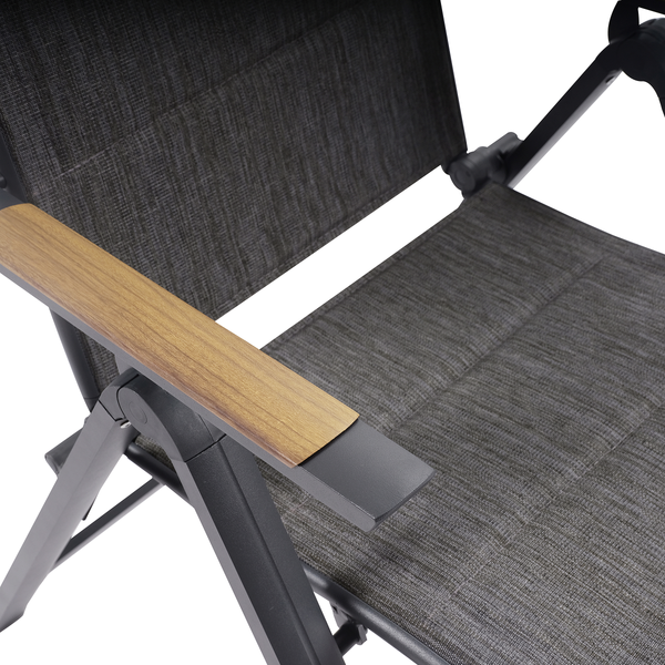 Klappstuhl Boona 2er-Set - Aluminium / Mischgewebe - Anthrazit