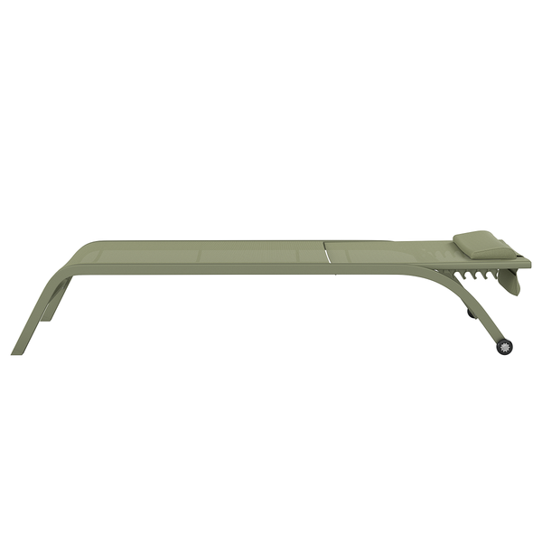 Sonnenliege Bruny - Stahl / Polyester - Salbei