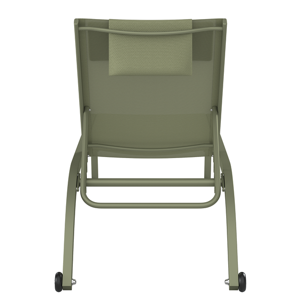 Sonnenliege Bruny - Stahl / Polyester - Salbei
