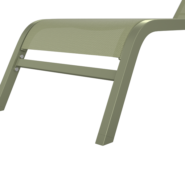 Sonnenliege Bruny - Stahl / Polyester - Salbei