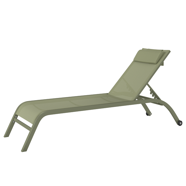 Sonnenliege Bruny - Stahl / Polyester - Salbei