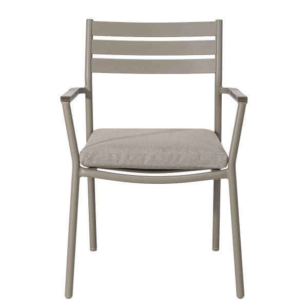 Gartenstuhl Evins 2er-Set - Aluminium / Polyester - Grau