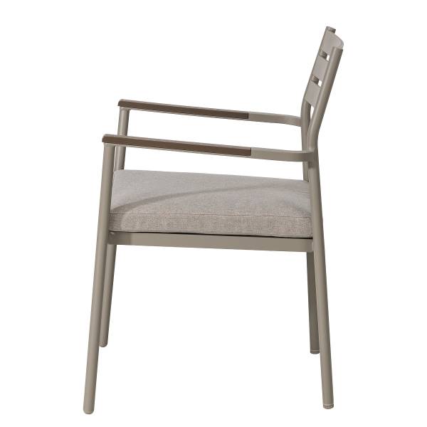 Gartenstuhl Evins 2er-Set - Aluminium / Polyester - Grau