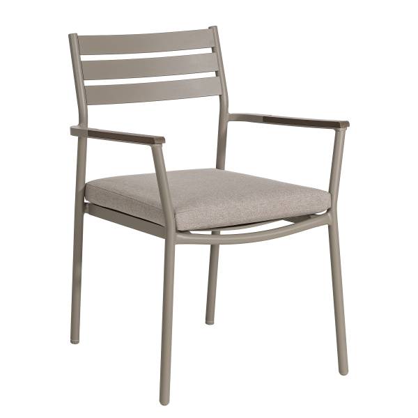 Gartenstuhl Evins 2er-Set - Aluminium / Polyester - Grau