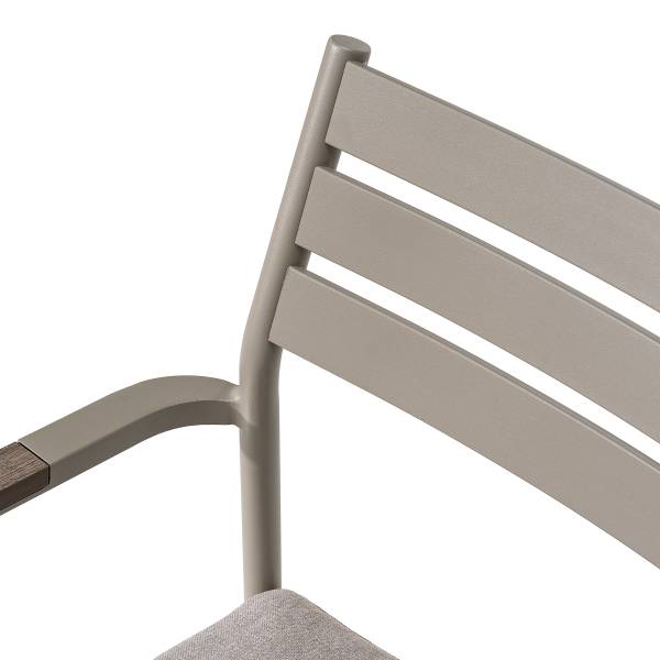 Gartenstuhl Evins 2er-Set - Aluminium / Polyester - Grau