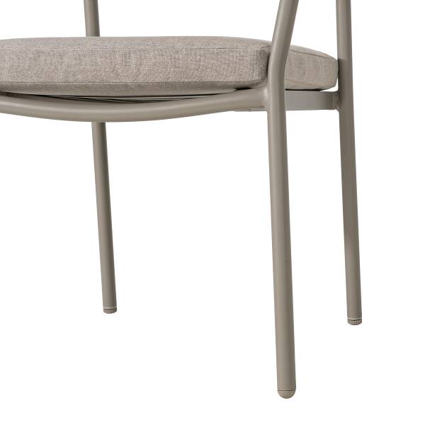 Gartenstuhl Evins 2er-Set - Aluminium / Polyester - Grau