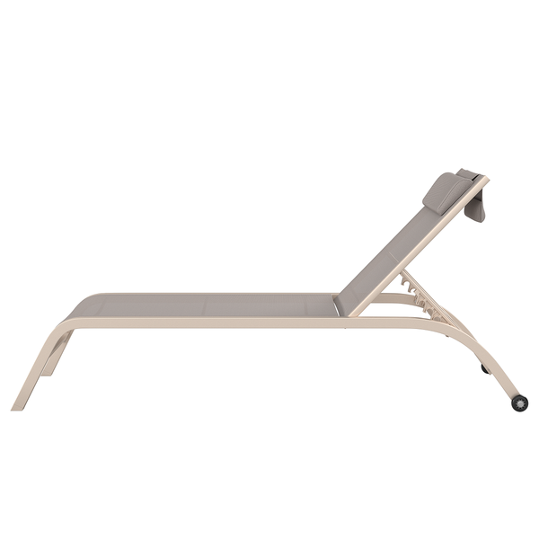 Sonnenliege Bruny - Stahl / Polyester - Beige