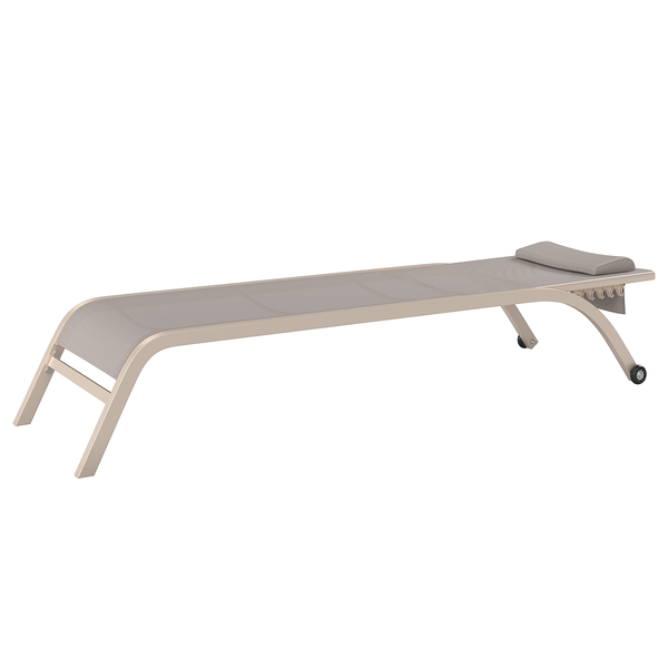 Sonnenliege Bruny - Stahl / Polyester - Beige