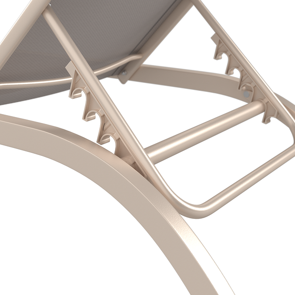 Sonnenliege Bruny - Stahl / Polyester - Beige