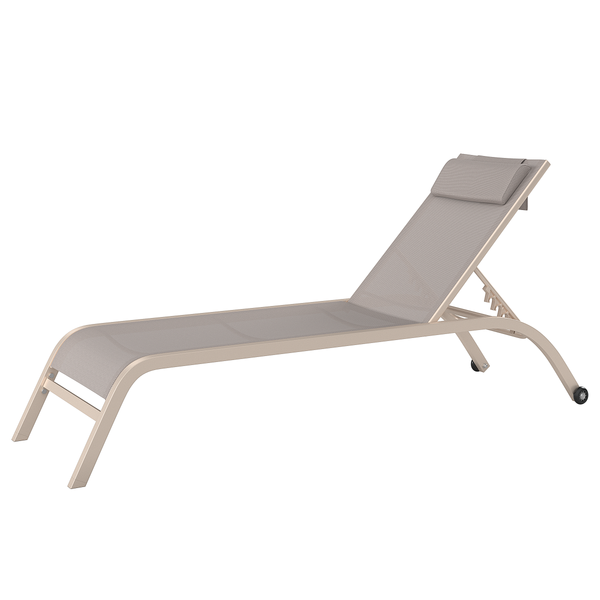 Sonnenliege Bruny - Stahl / Polyester - Beige