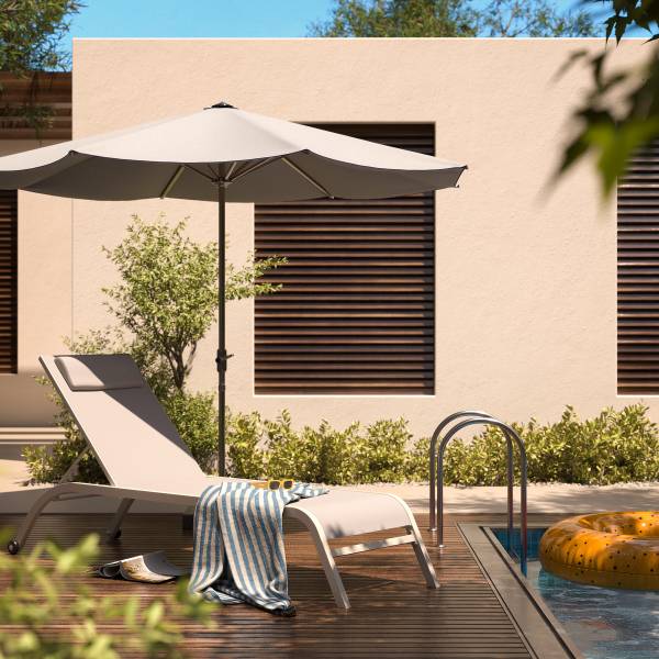 Sonnenliege Bruny - Stahl / Polyester - Beige