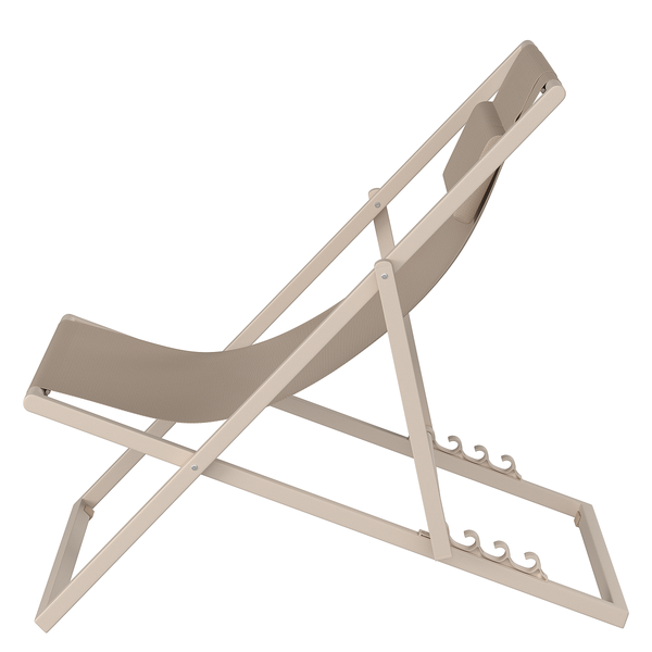 Liegestuhl Nivi 2er-Set - Stahl / Polyester - Beige