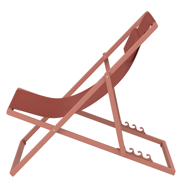 Liegestuhl Nivi 2er-Set - Stahl / Polyester - Terracotta