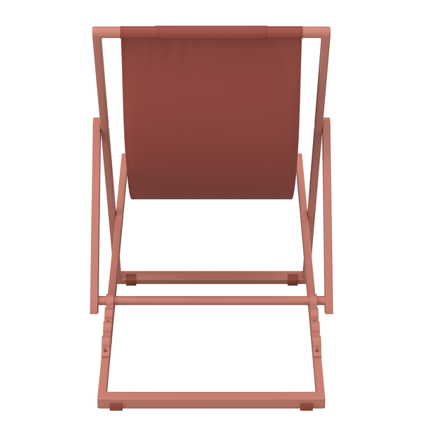 Liegestuhl Nivi 2er-Set - Stahl / Polyester - Terracotta