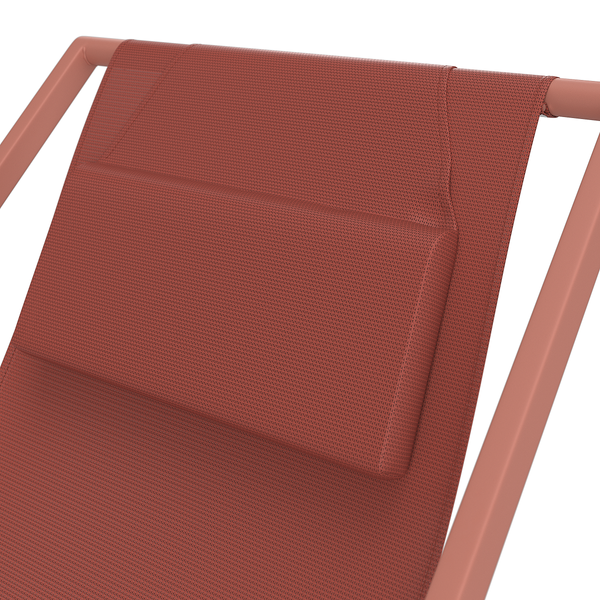 Liegestuhl Nivi 2er-Set - Stahl / Polyester - Terracotta