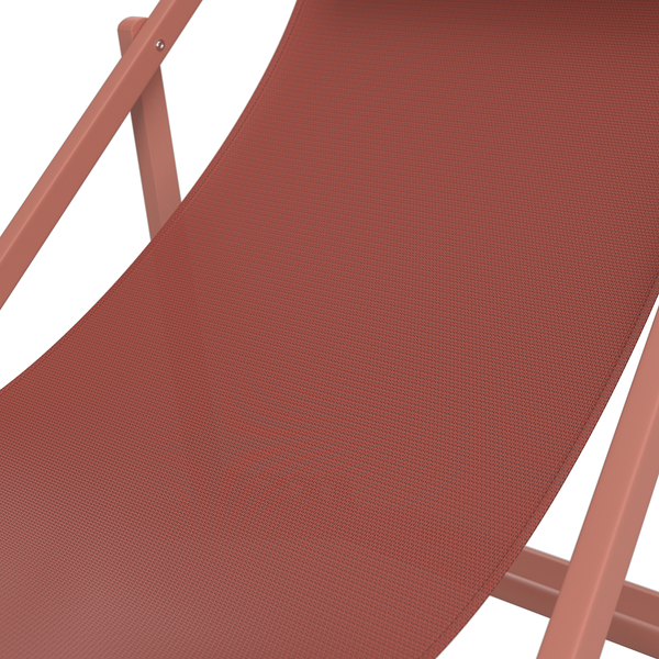 Liegestuhl Nivi 2er-Set - Stahl / Polyester - Terracotta