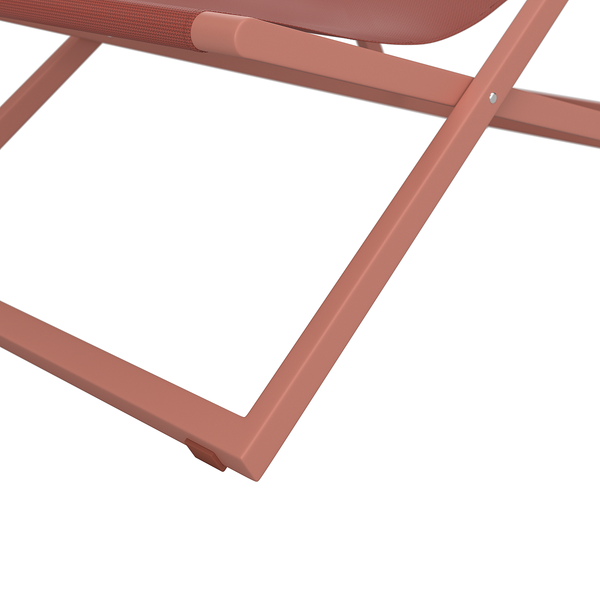 Liegestuhl Nivi 2er-Set - Stahl / Polyester - Terracotta