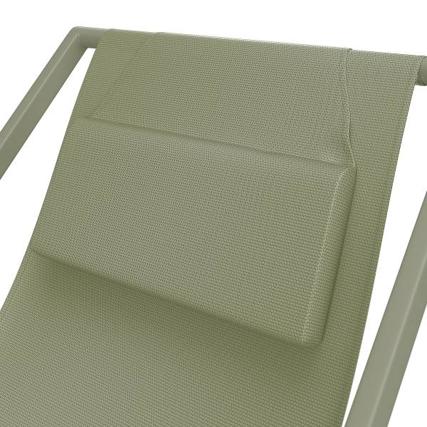 Liegestuhl Nivi 2er-Set - Stahl / Polyester - Salbei