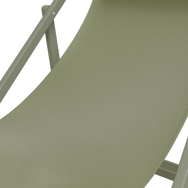 Liegestuhl Nivi 2er-Set - Stahl / Polyester - Salbei